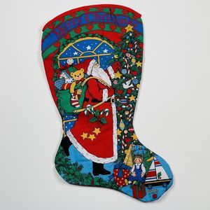 Vtg 1995 Avon Musical Jumbo 30” Long Christmas Stocking Santa Claus Tested WORKS
